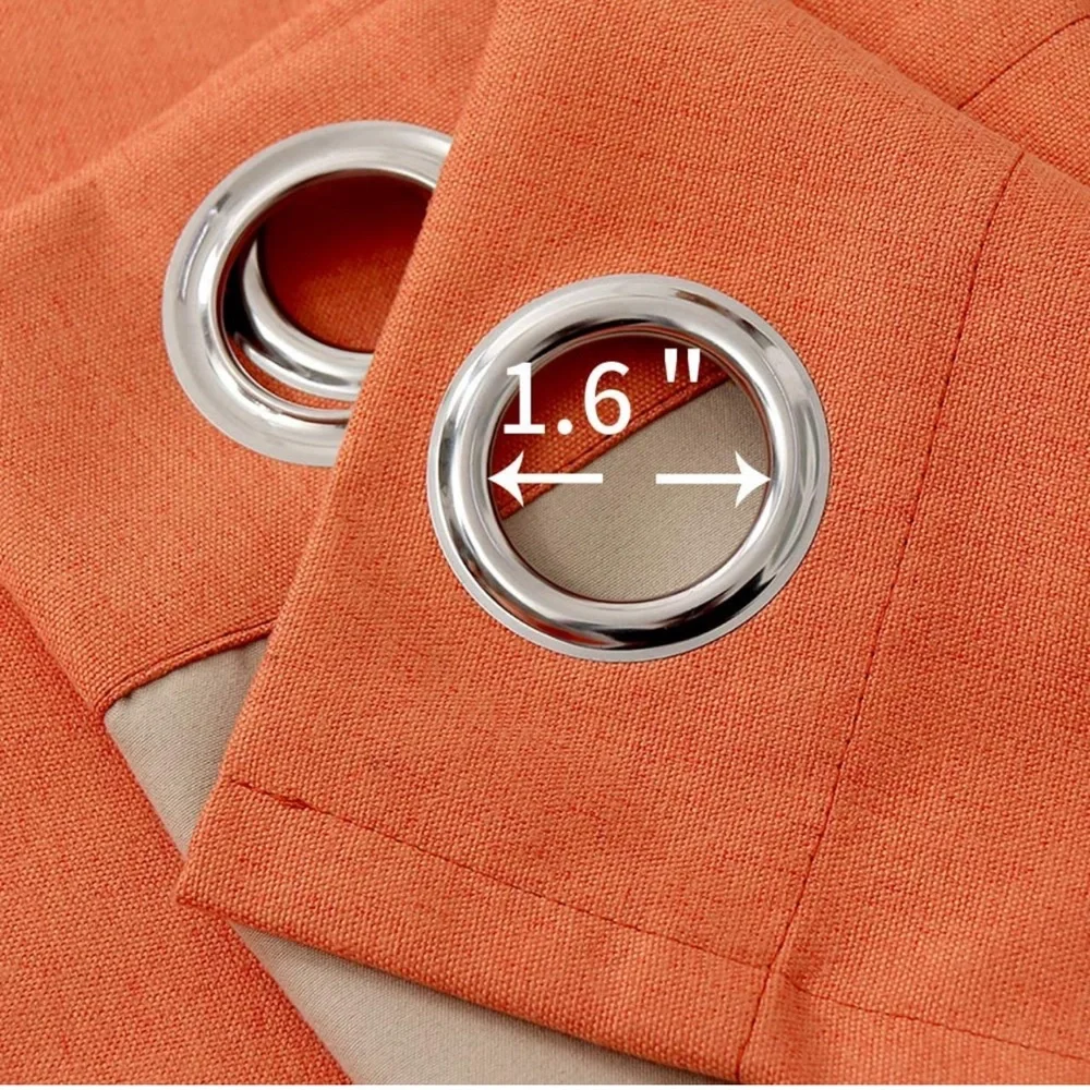 100% Blackout window Curtains with Liner Grommets Thermal Insulated 52x54” Coral
